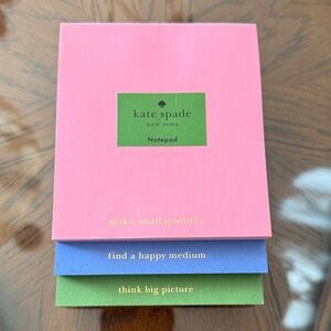 Kate Spade Pink, Blue, and Green Small Gestures Stacked Notepad - New!